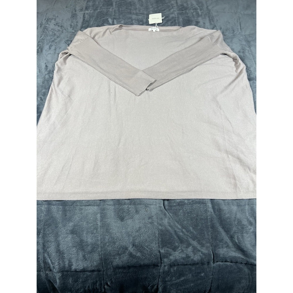 Miracle Sweater Pullover‎ Women M/L Beige Knit Long Sleeve Round Neck Cotton NWT